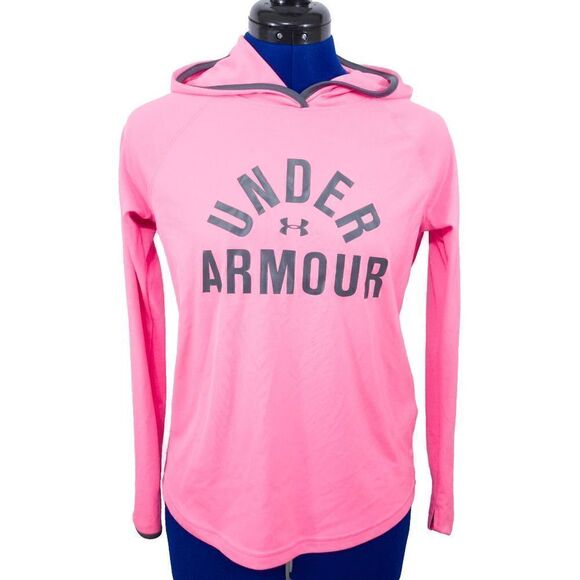 Under Armour Heat Gear Athletic Hoodie Neon Pink Youth Large - Picture 1 of 5